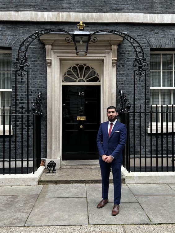 Umayr representing BT Group apprentices at 10 Downing Street